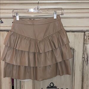 Vestique Chic Brown Tiered Mini Skirt